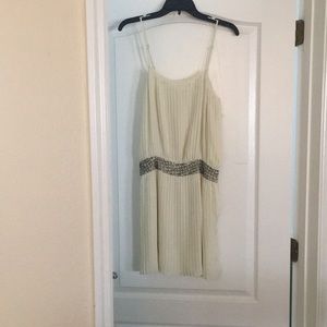 Parker creme pleated cocktail dress